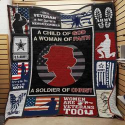 Female Veteran Quilt Blanket ABC07112497