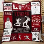fencing all others sports are pointless quilt blanket great customized blanket gifts for birthday