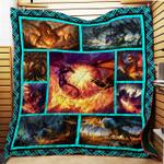 fire and ferocious dragon quilt blanket great customized gifts for birthday christmas thanksgiving