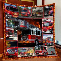 Firefighter Car Ty2807 - Quilt Blanket