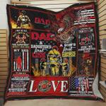 firefighter dad in my heart quilt blanket great customized blanket gifts for birthday christmas