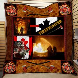 Firefighter Flag Ca Quilt Blanket  Bedding Set