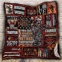 Firefighter Grandpa Blanket KC1307 Quilt
