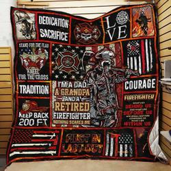 Firefighter Grandpa Quilt Blanket ABC07113944