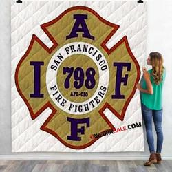 Firefighter San Francisco Fire Fighters 3D Customized Personalized Quilt Blanket