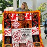 firefighter to my daughter love dad quilt d2387127