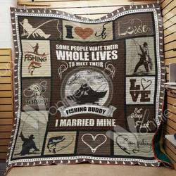 Fishing Couple Some People Wait Their Whole Lives Quilt Blanket Great Customized Gifts For Birthday Christmas Thanksgiving ValentineS Day Wedding Perfect Gifts For Fishing Lover