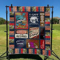 Fishing Lovers I Got 99 Problems And Fishing Solven All Of Them Quilt Blanket Great Customized Blanket Gifts For Birthday Christmas Thanksgiving
