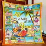 flamingo life is better at the beach quilt blanket d2351772