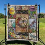 flower dragonfly dhccna0909 quilt blanket d2317326