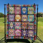 flower skull dhccna0909 quilt blanket d2317209