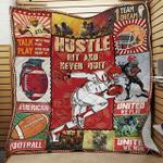 football hustle hit and never quit quilt blanket great customized blanket gifts for birthday