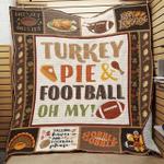 football thanksgiving turkey pie and football oh my quilt blanket great customized blanket gifts