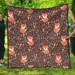 fox leaves mushroom pattern dhcdhc dt1910 quilt blanket d2317229