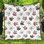 french bulldog cup paw pattern dhcdhc dt1910 quilt blanket d2317346