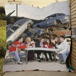 friends play cards funny moment quilt blanket d2319480
