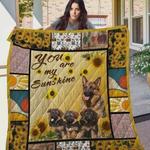 german shepherd sunflower you are my sunshine quilt blanket great customized blanket gifts for