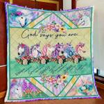 god says you are unicorn quilt blanket d2352795