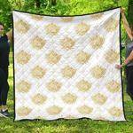 gold ornamental lotue waterlily symbol pattern dhcdhc dt1910 quilt blanket d2317472