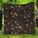gold peacock feather pattern dhcdhc dt1910 quilt blanket d2317433