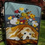 golden retriever td21110654 quilt blanket d2355585