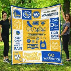 Golden State Warriors Basketball Quilt Blanket  Quilt