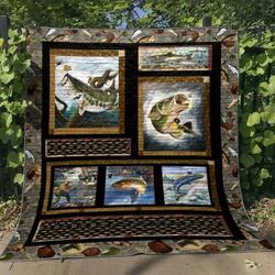 Gone Fishing Quilt Blanket Vd14  Quilt