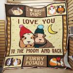 guinea pig i love you to the moon and back quilt blanket great customized blanket gifts for