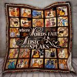 guitar where words fail music speaks quilt blanket great customized blanket gifts for birthday