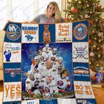 h new york islanders lg christmas quilt blanket d2381409