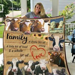 Happy Family Cow For Farmer 3D Customized Quilt