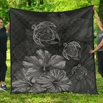 hawaiian map turtle hibiscus vintage polynesian gray ah quilt shv d2390639