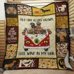 hippie car dachshund cla0810278q quilt blanket d2318656