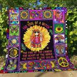 hippie color girl v1 red 3d customized quilt d2312856
