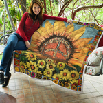 hippie sunflower painting quilt d2383529