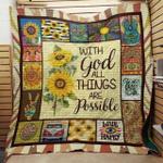 hippie with god all things are possible quilt blanket great customized blanket gifts for birthday