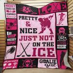 hockey pretty and nice just not on the ice quilt blanket great customized blanket gifts for