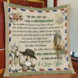 Horse Husband And Wife The Day I Meet You Quilt Blanket Great Customized Gifts For Birthday Christmas Thanksgiving Wedding ValentineS Day