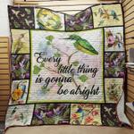 hummingbird every little thing is gonna be alright quilt blanket great customized gifts for