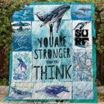 humpback whale you are stronger than you think blanket kc1807 quilt d2347593