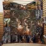 hunting deer buck and doe quilt blanket great customized gifts for birthday christmas thanksgiving