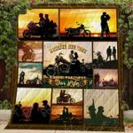 husband and wife riding partners for life blanket kc1807 quilt d2356897