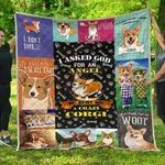 i asked god for an angel he sent me a crazy corgi quilt blanket great customized blanket gifts for