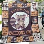 i just really like raccoon ok quilt blanket great customized blanket gifts for birthday christmas