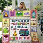 i just want to go camping and smell like a campfire quilt blanket great customized blanket gifts