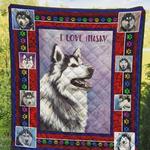 i love husky quilt blanket great customized blanket gifts for birthday christmas thanksgiving