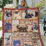 i love pug quilt blanket great customized blanket gifts for birthday christmas thanksgiving