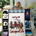 i party with sasquatch bigfoot quilt blanket d2353989
