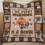 i see every morning is a boxer who loves me quilt blanket great customized blanket gifts for