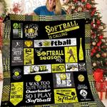 i was too cute to be a cheerleader so i play softball quilt blanket great customized blanket gifts